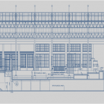 longitudinal building section cad drawing